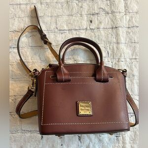 DOONEY & BOURKE BEACON MINI DOMED SATCHEL/CROSSBODY BROWN MATTE FINISH BAG